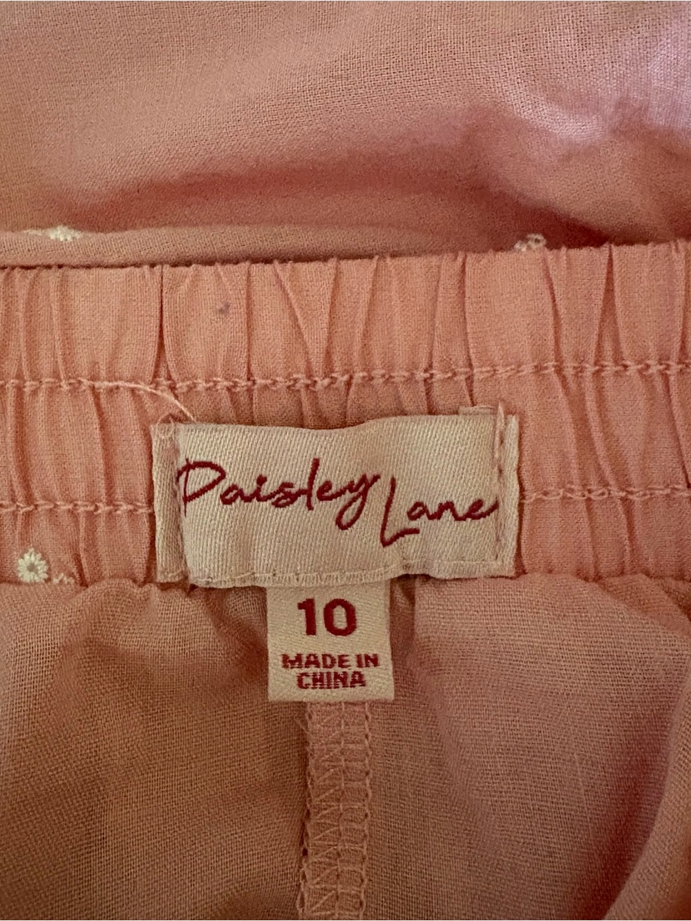 Paisley Lane Girls Pink Tiered Embroidered Eyelet Knee Skirt Pull-On 10 - Picture 4 of 5